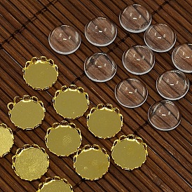 9.5~10mm Clear Domed Glass Cabochon Cover for Flat Round DIY Photo Brass Cabochon Making, Cabochon Settings: 11mm, Tray: 10mm