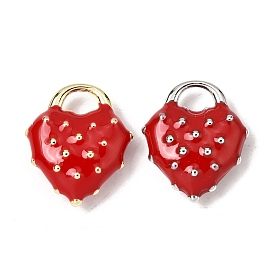 Подвески из эмали и сплава, клубника прелести, долговечный, стойки покрытие, красные