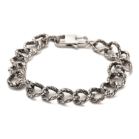 304 Stainless Steel Snake Pattern Curb Chain Bracelets