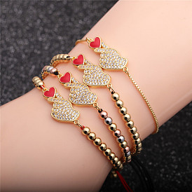 Adjustable Heart Palm CZ Bracelet - European and American Style Jewelry