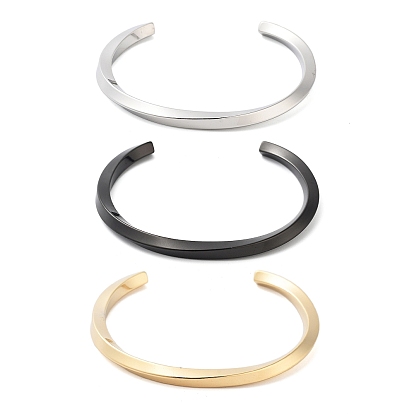 304 женские браслеты-манжеты с закрученными открытыми манжетами из нержавеющей стали