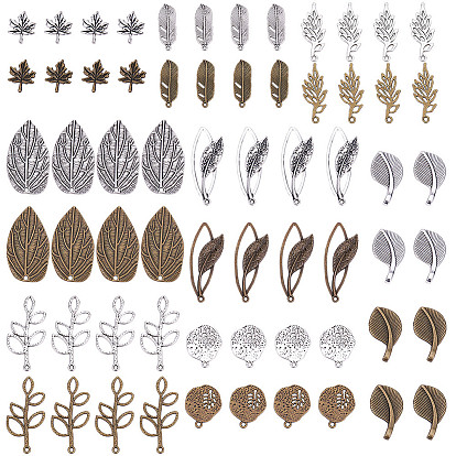 Tibetan Style Alloy Pendants, Mixed Leaf