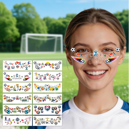 Papel de transferencia de agua autoadhesivo, pegatinas de caras de fútbol