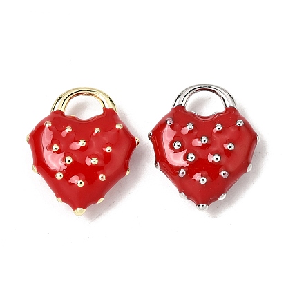 Подвески из эмали и сплава, клубника прелести, долговечный, стойки покрытие, красные