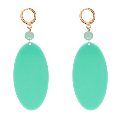 Акриловые серьги-кольца, золотые