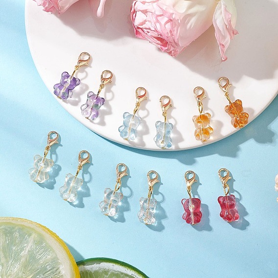 Подвеска в виде медведя ручной работы, Сплав с застежками когтя омара