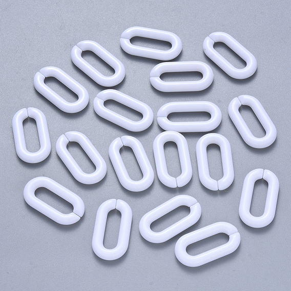 Opaque Acrylic Linking Rings, Quick Link Connectors, For Jewelry Cable Chains Making, Oval