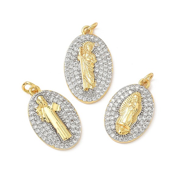 Латунные микро проложить кубического циркония подвески, овальные, без кадмия и без свинца, с целью перехода в кольце