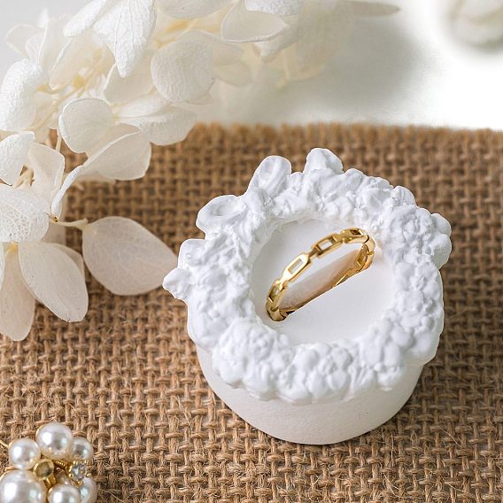 Подставки для ювелирных изделий из гипса и цветов, держатель для органайзера колец