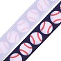 Baseball Pattern Heat Transfer Polyester Ribbons, Flat