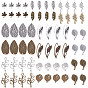 Tibetan Style Alloy Pendants, Mixed Leaf