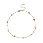 Handmade Brass Flower Link Chain Necklace for Women