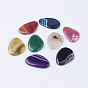Natural Agate Big Pendants, Dyed & Heated, Triangle