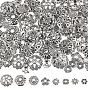 160Pcs 8 Style Tibetan Style Alloy Flower Bead Caps