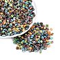 Picasso Glass Seed Beads, Oval, 2-Hole