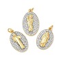 Латунные микро проложить кубического циркония подвески, овальные, без кадмия и без свинца, с целью перехода в кольце