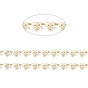 Brass Handmade Beaded Chains,  Link Chain, Long-Lasting Plated, Soldered, with Spool, Textured Heart