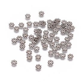 Tibetan Style Alloy Daisy Spacer Beads, Lead Free & Cadmium Free, Flower