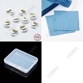 40pcs 925 Cache-perle à écraser en argent sterling