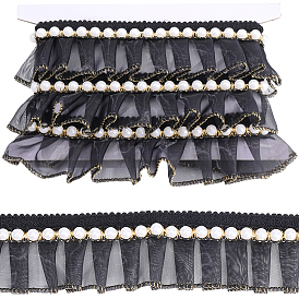 5 лента из органзы в ярдах, с абс пластмассовой имитационной жемчужиной