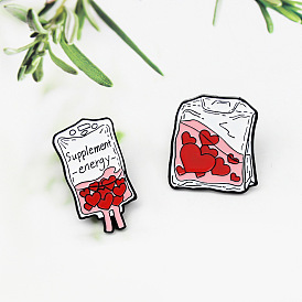 Alloy Enamel Pin, Brooch for Backpack Clothes, Blood Bag