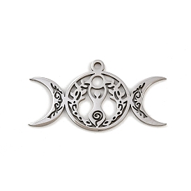 201 подвески из нержавеющей стали, оберег тройной богини луны, анти-тускнение