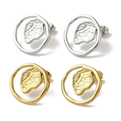 Ионное покрытие (ip) 304 серьги-гвоздики из нержавеющей стали для женщин, плоские круглые с листа