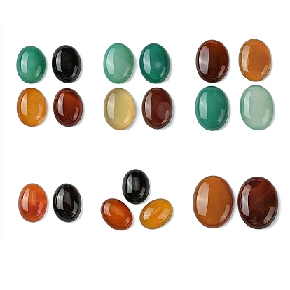 Природные кабошон агата, окрашенная и подогревом, овальные