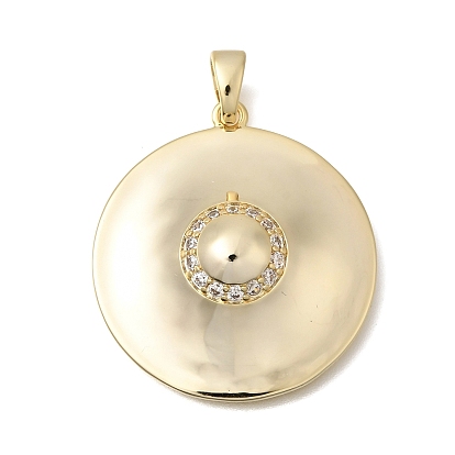 Латунные микропаве прозрачные подвески с фианитом, шляпные прелести, без кадмия и без свинца, стойки покрытие, долговечный