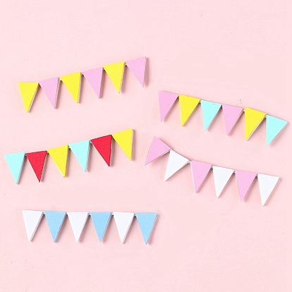 Paper Triangle Bunting Christmas Doorsteps, Micro Landscape Home Dollhouse Accessories, Pretending Prop Decorations