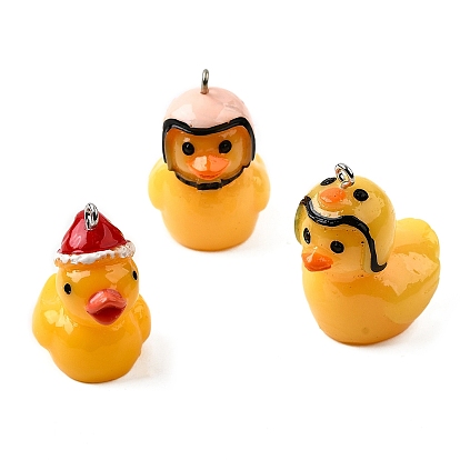 Подвески из смолы, прелести утки, с платиново-железными петлями