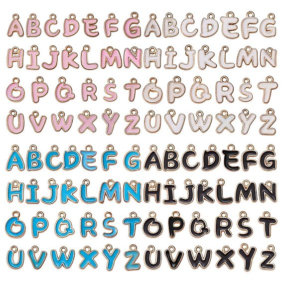 104Шармы из сплава эмали с буквами a~z, золотой свет, для diy ожерелье браслет серьги браслеты изготовление ювелирных изделий