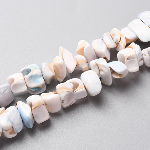 Natural Freshwater Shell Beads Strands, Nuggets Chips