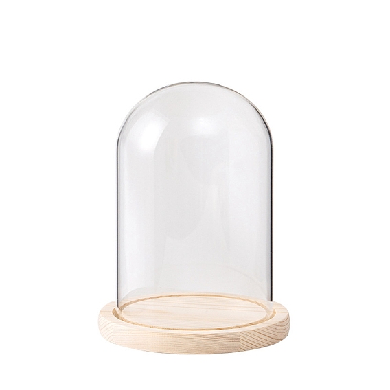 Стеклянный купол арки, декоративная витрина, колокол баночка террариум с деревянной основой