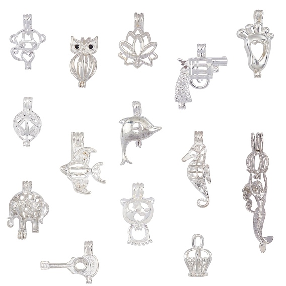 Alloy & Brass Locket Pendants, Mixed Shapes