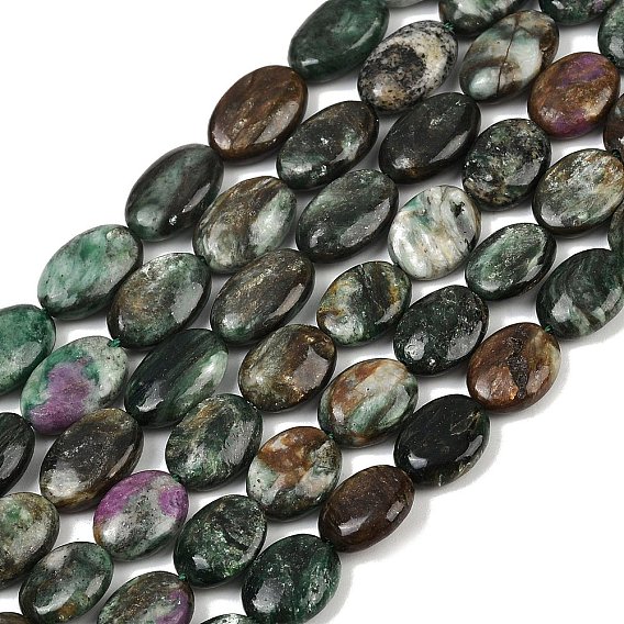 Природный берилл бисер пряди, Плоско-овальные