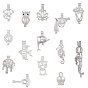 Alloy & Brass Locket Pendants, Mixed Shapes