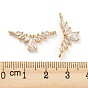 Brass Pave Clear Cubic Zirconia Pendants, Teardrop with Wing Charms