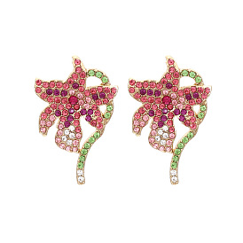 Sparkling Plum Blossom Earrings: Bold and Creative Countryside Ear Jewelry for Women