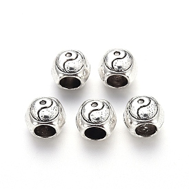 Европейские сплавочные бусины тибетского стиля , бусины с большим отверстием, без кадмия и без свинца, овальные