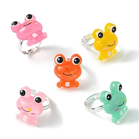 Resin Frog Adjustable Rings for Women