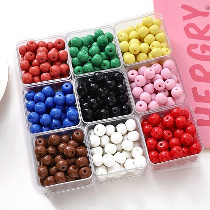 Непрозрачные акриловые бусины, круглые