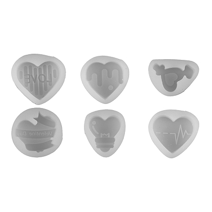 Valentine's Day Heart Silicone Candle Holder Molds, Resin Casting Molds, for UV Resin, Epoxy Resin Craft Making