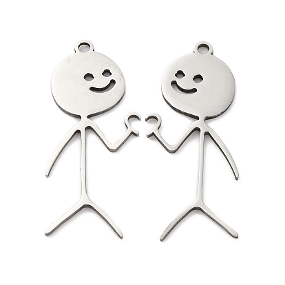 Антикоррозийные 201 подвески из нержавеющей стали, пара прелестей, человек с обаянием сердца