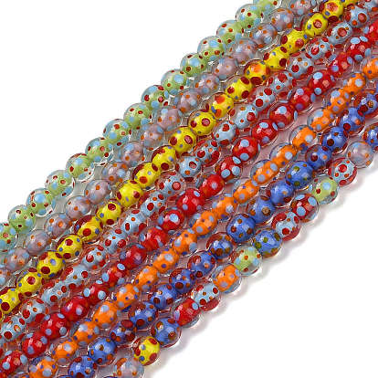 Нити бусины ламворд ручной работы, круглый в горошек