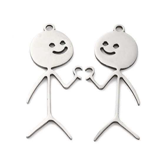 Антикоррозийные 201 подвески из нержавеющей стали, пара прелестей, человек с обаянием сердца