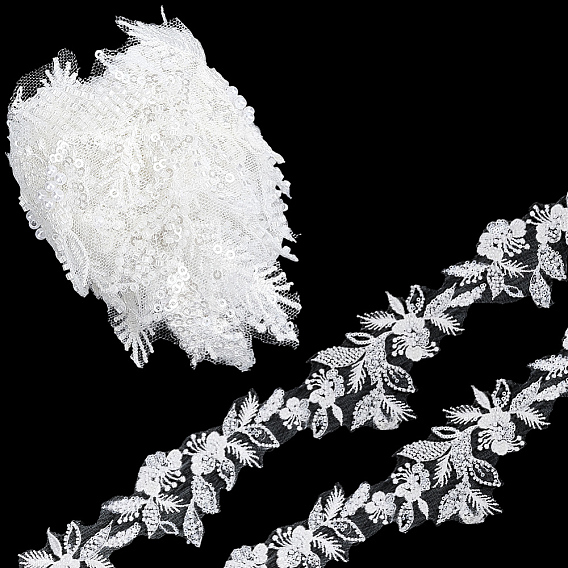 2ярды полиэстеровой одежды и аксессуаров, кружевной отделкой, с бисером, жемчугом и стеклянными бусинами