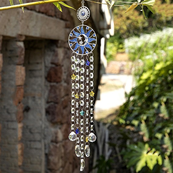 Стеклянные ловцы солнца с кисточками, подвесные украшения от солнца и сглаза, создатель радуги, для украшения сада и дома