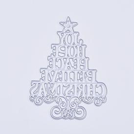Christmas Theme, Carbon Steel Cutting Dies Stencils, for DIY Scrapbooking/Photo Album, Decorative Embossing DIY Paper Card, Christmas Tree