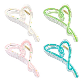 Resin Claw Hair Clips, Hair Accessories for Women & Girls, Heart